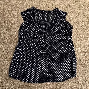 Gap small sleeveless shirt dark blue with white hearts